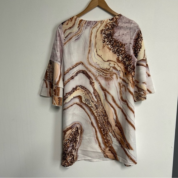 NWT- Unbranded Small Artsy Tunic Mini Dress Abstract Print Artsy Retro Boho - Picture 6 of 13